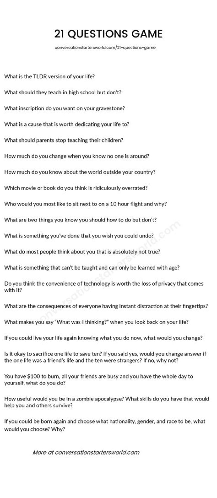 21 Questions game
