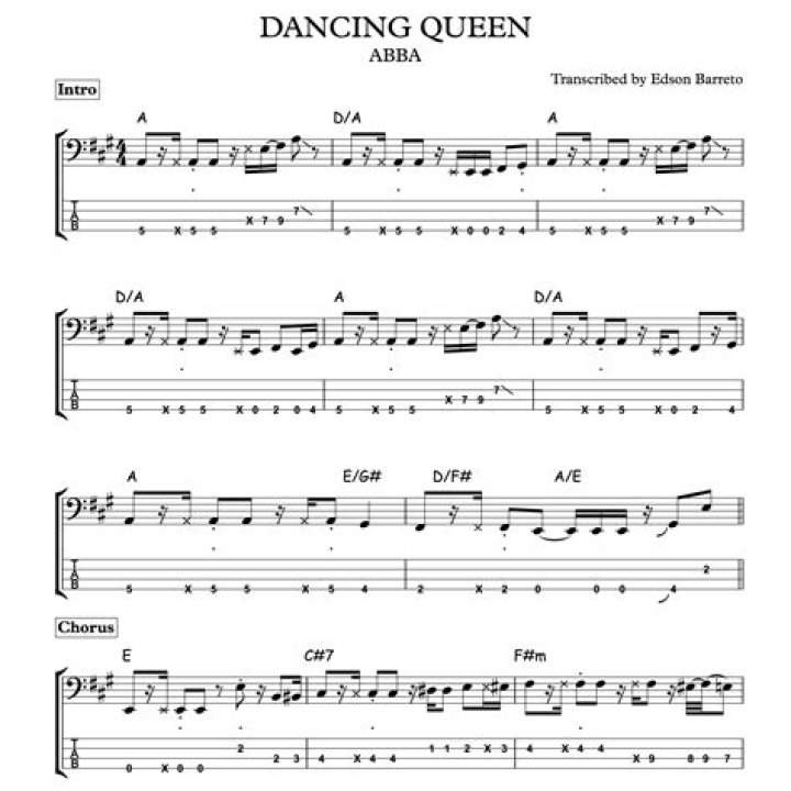 ABBA - Dancing Queen (Bass Cover) (Play Along Tabs In Video) - jazz bass music tabs
