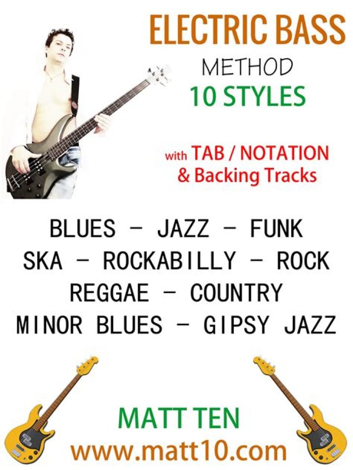 BASS METHOD - 10 Styles - BASS LINES Lesson Tutorial + TABS - Blues Jazz Funk Rock Reggae... - jazz bass music tabs