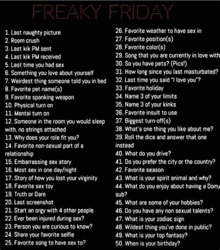 Freaky 21 questions game
