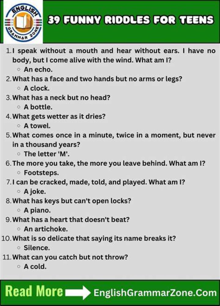 Fun riddles for teens