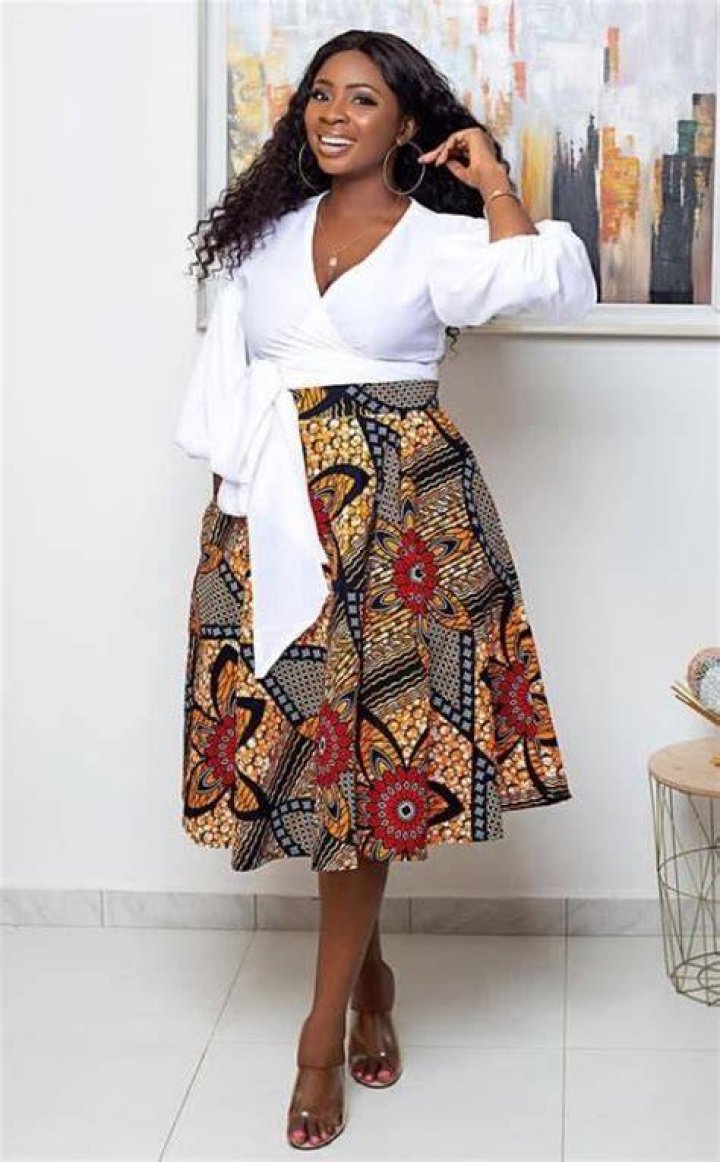High waisted Ankara skirt