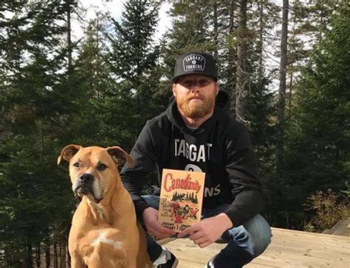 Jared Keeso with his pet dog Tierney Jared Keeso with his pet dog Tierney