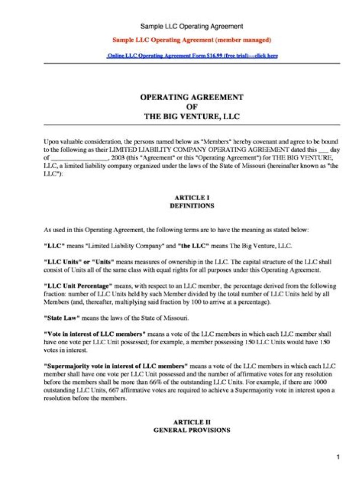 LLC Operating Agreement LLC Operating Agreement