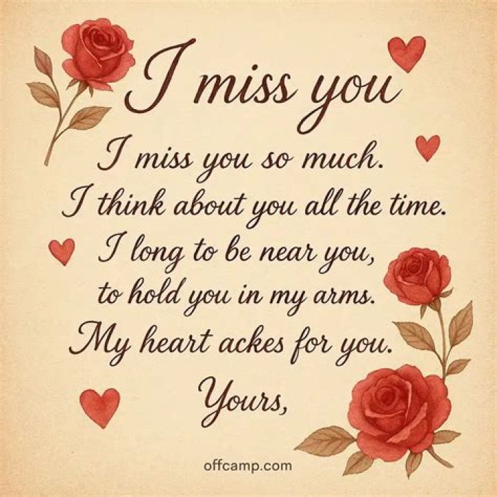 Miss you letters for her Miss you letters for her