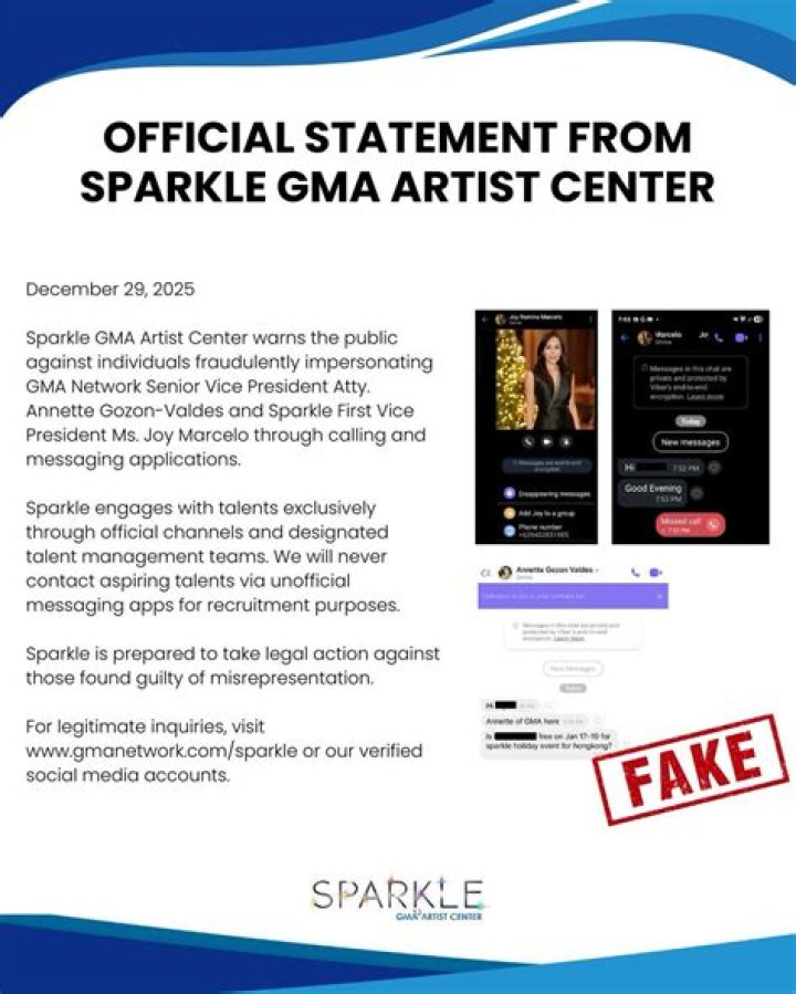 Official statement shared by Sparkle GMA Artist following the death of 16 year old, Andrei.