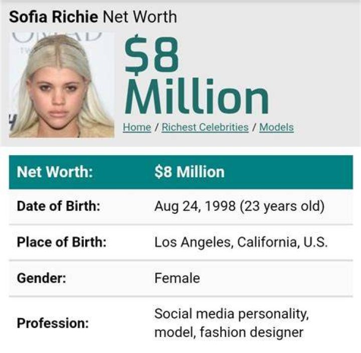 sofia richie net worth sofia richie net worth