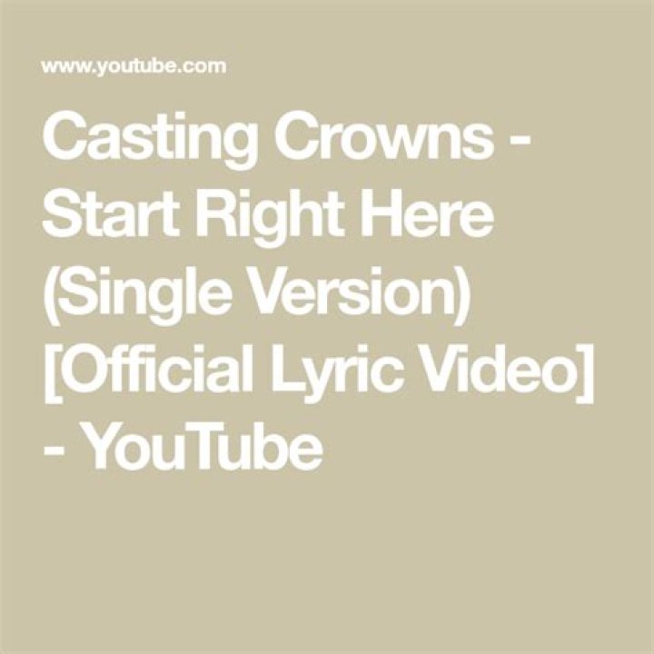 Start Right Here (Single Version) - Casting Crowns - 2020 dancehall single