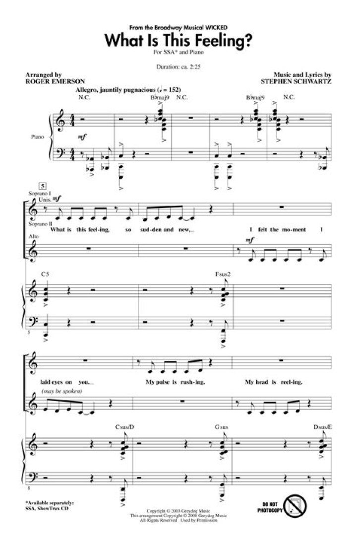 What Is This Feeling? (From "Wicked" Original Broadway Cast Recording/2003) - songs from wicked lyrics